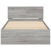 vidaXL Bed Frame without Mattress with Headboard Gray Sonoma 39.4"x78.7"