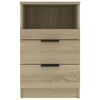 vidaXL Bedside Cabinet Set of 2 Sonoma oak Engineered wood Medium