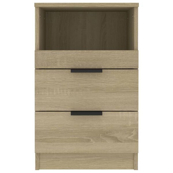 vidaXL Bedside Cabinet Set of 2 Sonoma oak Engineered wood Medium