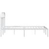 vidaXL Bed Frame White Powder-Coated Steel 55 x 75 in Bed Frame