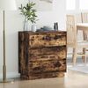 vidaXL Bedside Cabinet with Drawer Smoked Oak 27.95 x 13.58 x 29.53 in