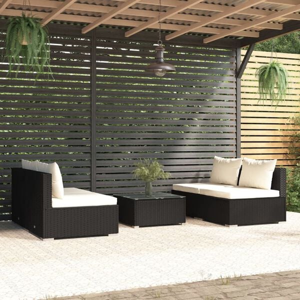 vidaXL Garden Lounge Set Black
