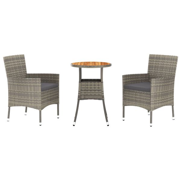 vidaXL Garden Bistro Set Grey
