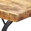 vidaXL Dining Table Brown, Black Solid Mango Wood, Steel 70.9 x 35.4 in