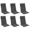 vidaXL Highback Chair Cushion Set of 6 Anthracite