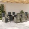 vidaXL Garden Dining Set with Cushion 7 pcs Grey Poly Rattan