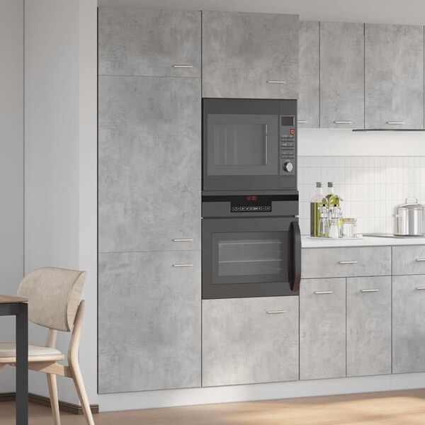 vidaXL Refrigerator Cabinet Concrete Grey Engineered Wood Tall