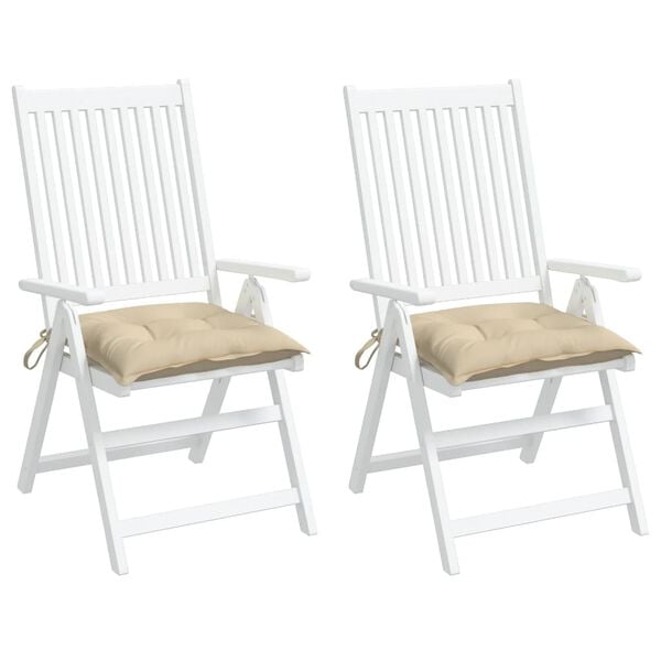 vidaXL Chair Cushion Set of 2 Beige