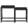 vidaXL Side Table Set of 2 Black MDF Small Sleek Nesting Tables