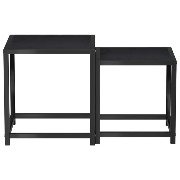 vidaXL Side Table Set of 2 Black MDF Small Sleek Nesting Tables