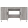 vidaXL Desk Grey Sonoma Engineered wood, iron, aluminum alloy