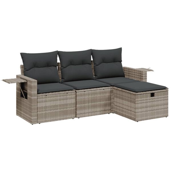 vidaXL Garden Sofa Set Light Grey