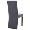 vidaXL Dining Chair Set of 4 Grey Faux suede and wood Standard Modern