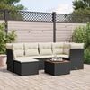 vidaXL Garden Sofa Set Black, Cream White