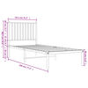 vidaXL Bed Frame White Steel Small Single Bed Frame Rectangular
