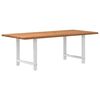 vidaXL Dining Table Light brown, white Solid oak wood, powder-coated steel