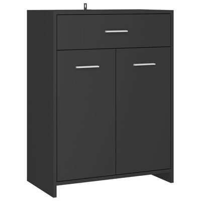 vidaXL Bathroom Cabinet Gray 23.6"x13"x31.5" Engineered Wood