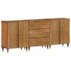 vidaXL Side Cabinets 3 pcs 23.6"x13"x29.5" Solid Wood Mango