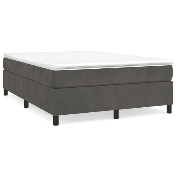 vidaXL Bed Frame Dark Grey Velvet (100% polyester), plywood, engineered wood