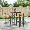 vidaXL Garden Bar Set Black PE rattan Medium Footrest Garden Bar Set