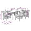 vidaXL Garden Dining Set Black PE rattan 7 Piece Set Removable Covers