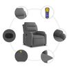 vidaXL Electric Massage Recliner Chair Dark Gray