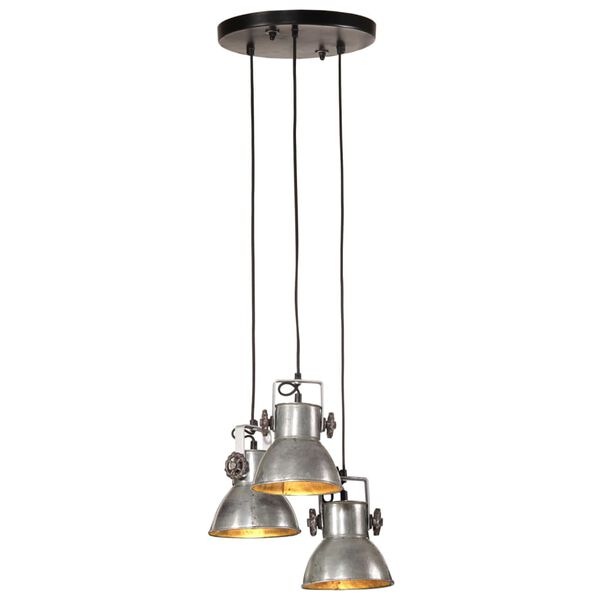 vidaXL Hanging Lamp Vintage silver and black Iron
