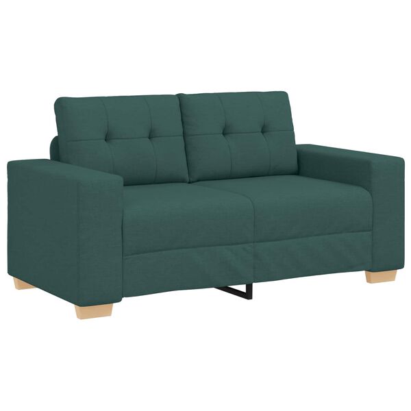 vidaXL Sofa 2 pcs Green Linen-blend Fabric