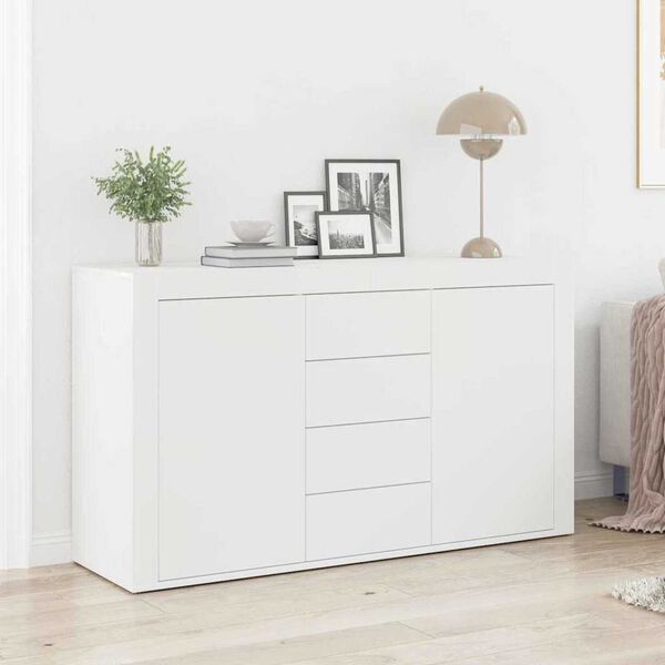 vidaXL Sideboard White 47.24 x 14.17 x 27.17 in Engineered Wood
