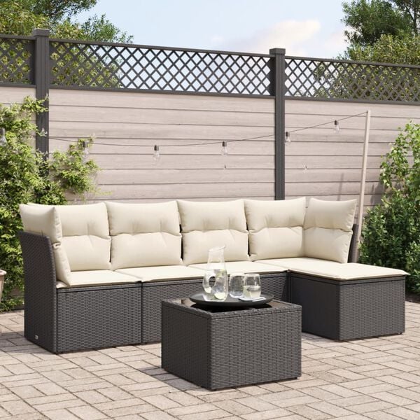 vidaXL Garden Sofa Set Black