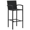 vidaXL Garden Bar Set Black PE rattan, powder-coated steel, tempered glass