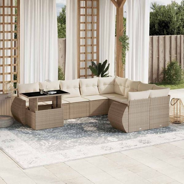 vidaXL Garden Sofa Set Beige