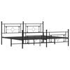 vidaXL Bed Frame Black Powder-Coated Steel Double Bed Frame