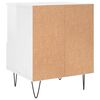 vidaXL Bedside Cabinet High gloss white Engineered wood, metal Small