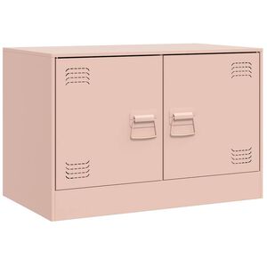 vidaXL TV Cabinet Pink Cold-rolled steel Medium TV Cabinet Rectangular