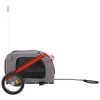 vidaXL Pet Bike Trailer Red and Grey Oxford Fabric, Iron, PVC