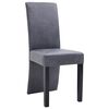 vidaXL Dining Chair Set of 4 Grey Faux suede and wood Standard Modern