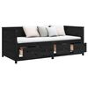 vidaXL Day Bed Black Solid pine wood Medium Convertible Day Bed
