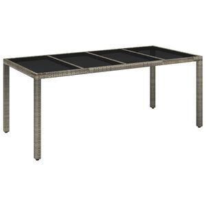 vidaXL Garden Table With Glass Top Grey