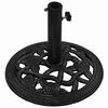 vidaXL Umbrella Base Black Cast iron Medium Decorative Inlays