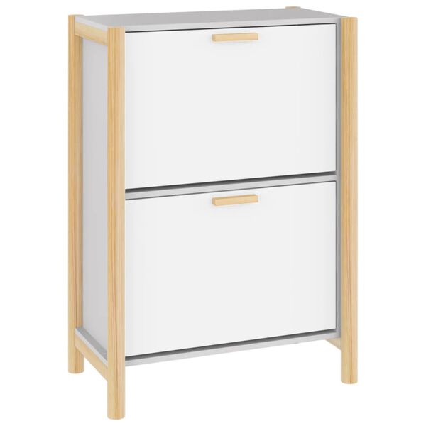 vidaXL Shoe Cabinet White 22.6x13.0x31.5" Engineered Wood