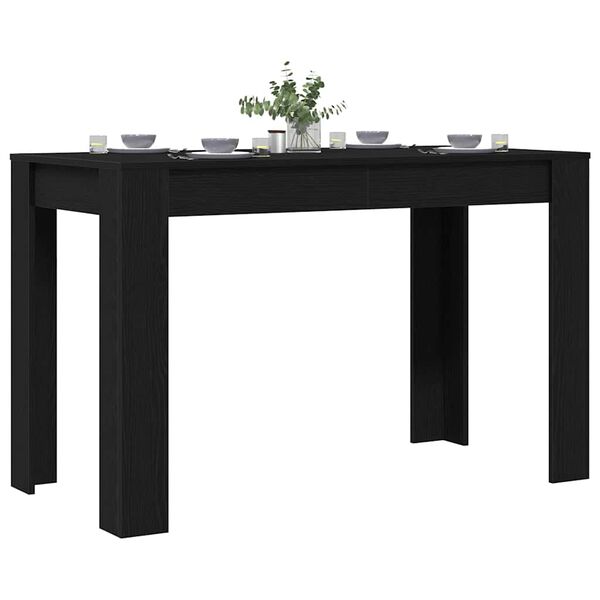 vidaXL Dining Table Black oak Engineered wood Medium Durable