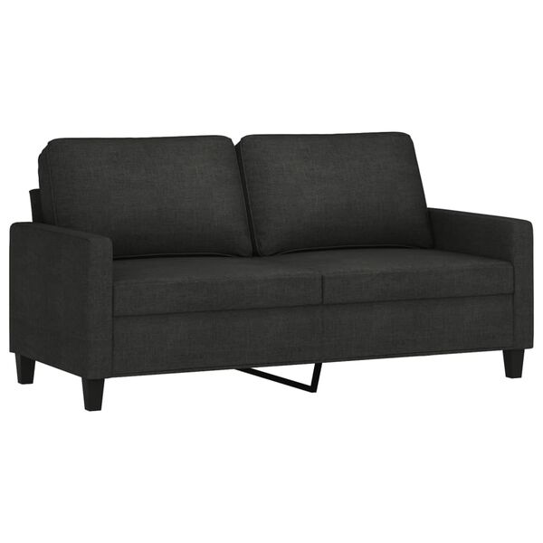 vidaXL 2-seater Sofa Black Fabric (100% polyester), metal, textilene