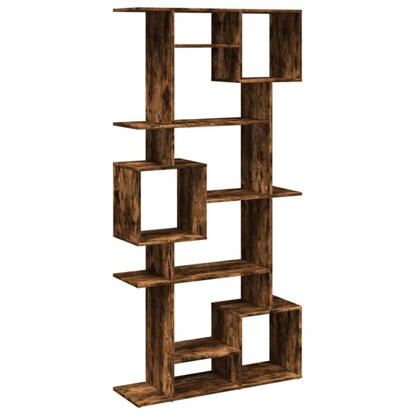vidaXL Book Cabinet Smoked Oak Engineered Wood Large Book Cabinet