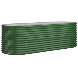 vidaXL Garden Raised Bed Green Powder-coated steel Extra Large Tough