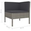 vidaXL Garden Furniture Set Grey PE rattan, powder-coated steel, polyester