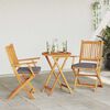 vidaXL Folding Chair 2 pcs Gray 49 x 57.5 x 92cm Solid Acacia wood