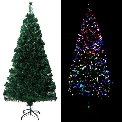 vidaXL Artificial Christmas Tree with Stand Green 5 ft Fiber Optic