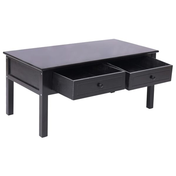 vidaXL Coffee Table Black Paulownia wood, Poplar wood Medium