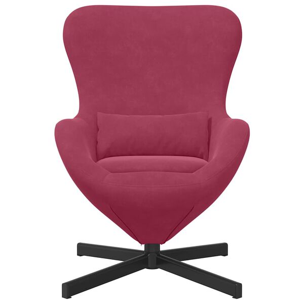 vidaXL Egg Chair Wine Red 24.80 x 28.74 x 35.43 in Velvet